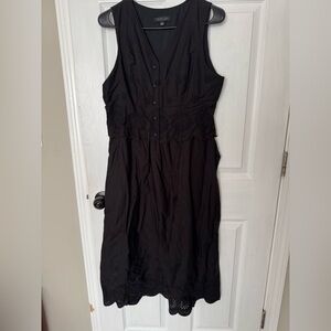 Rachel Zoe Black Button-Front Midi Dress